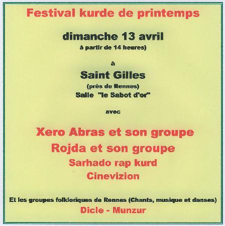 Affiche annonce du festival kurde.