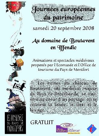 Affiche  Journées européennes du patrimoine à Boutavent.