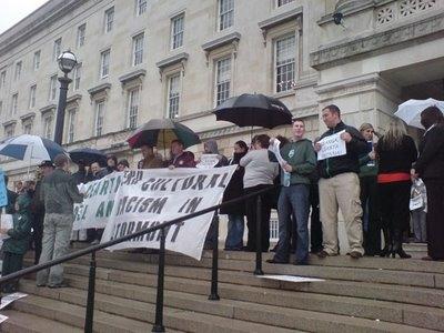 One of the many Irish language protests that have taken place in the north of Ireland in recent years.