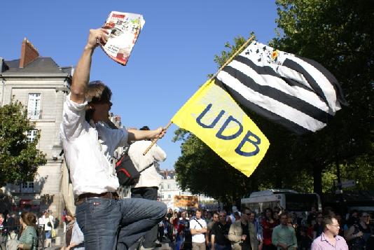 Gaël Briand at the demonstration on Saturday.