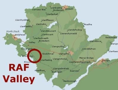 Map enlarged showing RAF Valley