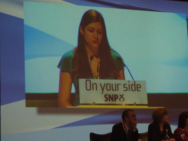 Councillor Alison Thewliss takes the platform at the SNP Conference