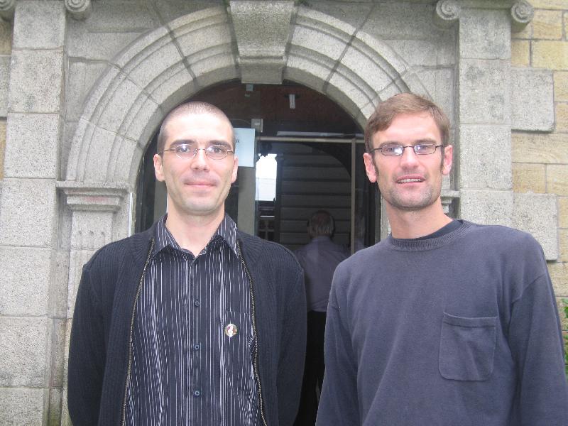 Jerom Boutier (left)  president of Skoazell Vreizh and General Secretary of the Celtic League  Rhisiart Tal-e-bot (right)  at the League AGM in Breizh  2007.