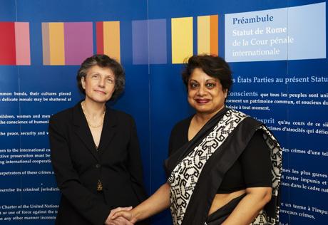 UN Special Representative for Children and Armed Conflict  Radhika Coomaraswamy  (above right) meets with the Registrar of the International Criminal Court. The Celtic League expressed its concern about the recruitment of young people under the age of eig