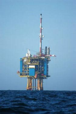 A north sea oil rig (above)