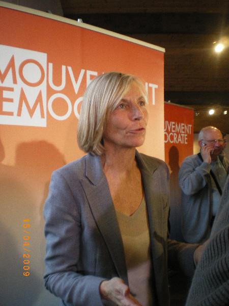 Marielle de Sarnez  Vice Présidente du MoDem en charge de l'Europe. (Tête de liste en Ile-de-France)