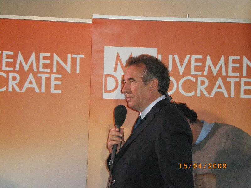 François Bayrou  Président du Mouvement Démocrate lors de son discours de clôture.