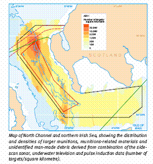 Graphic showing scale of the Beaufort Dyke 'fall out'.