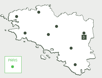 La carte du réseau Dastum. En Bretagne et à Paris.