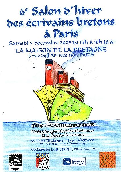 Affiche salon des écrivains bretons à Paris