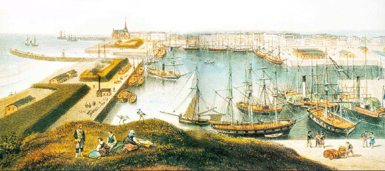 Le port de Saint-Nazaire en 1864. Collection particulière.