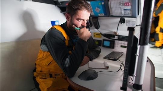 Pascal Bidégorry ; skipper. Photo Team banque populaire.