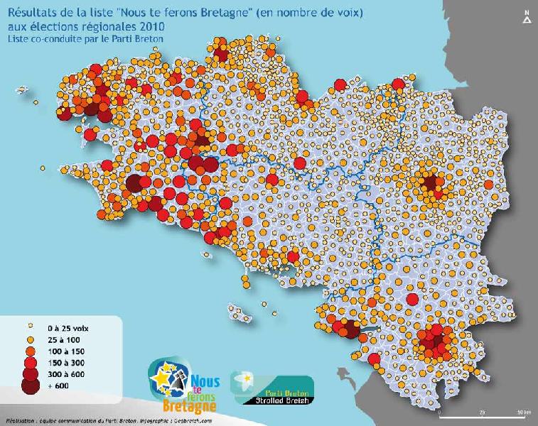 Number of votes. Realisation : Parti Breton communication team. Infography : Geobreizh.com