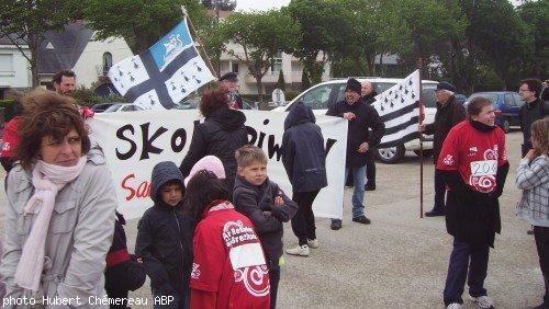 La course continue avec les enfants de Skol Diwan Sant-Nazer.