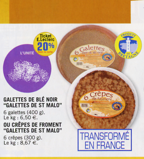 Les Galettes de Saint-Malo – pourtant adhérentes à Produit en Bretagne – présentent une carte B4...