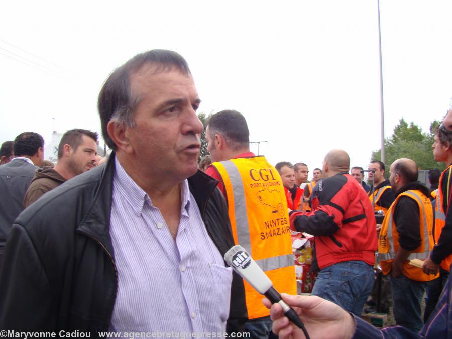 Yves Tual secrétaire du syndicat local CGT Ports et Docks.