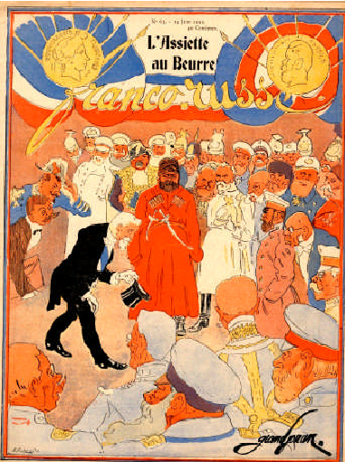 L’Assiette au beurre «francorusse» illustré par Jules Grandjouan en 1902.