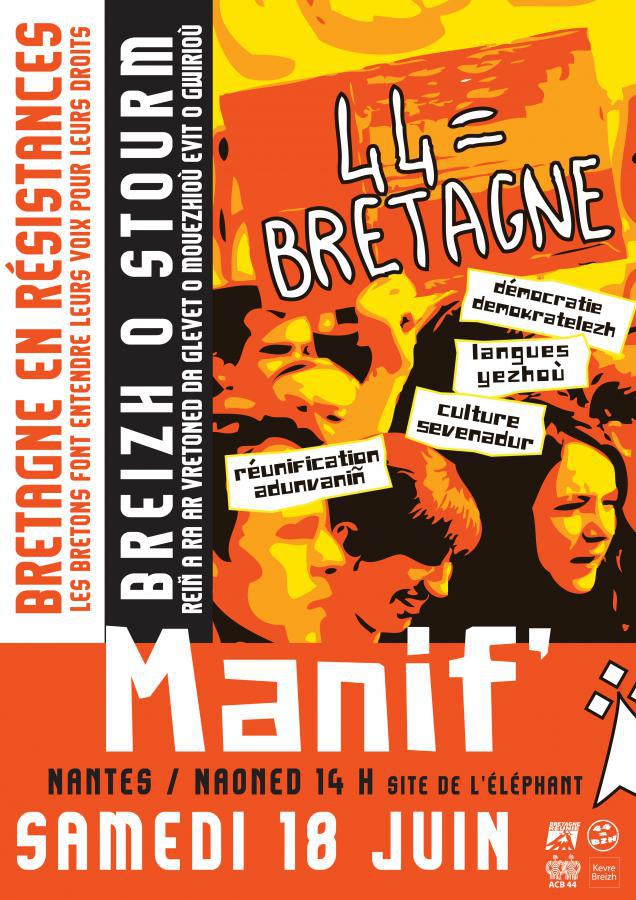 Affiche en français et breton.