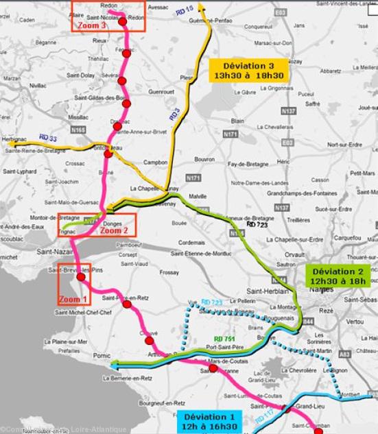 Plan des déviations. Cliquer pour agrandir.