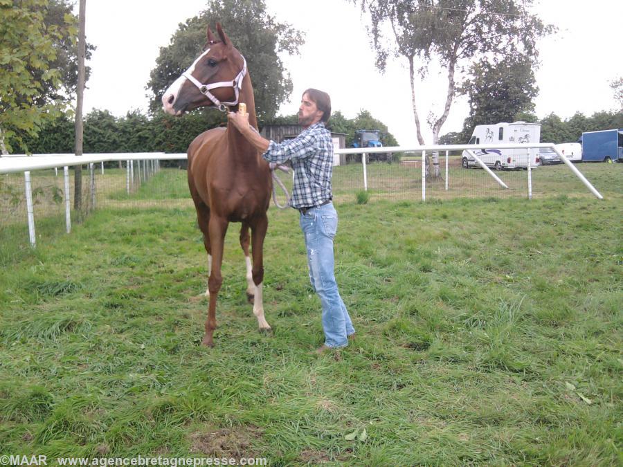 Saopolo star et Bruno Deniel après sa course dans le prix du Conseil général