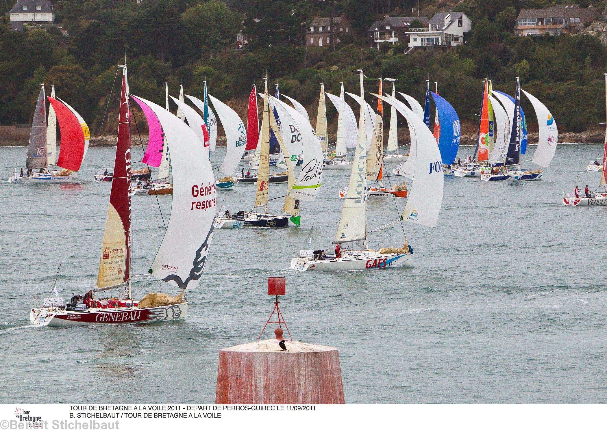 Tour de Bretagne à la Voile. Départ de Perros-Guirec le 11 septembre 2011.