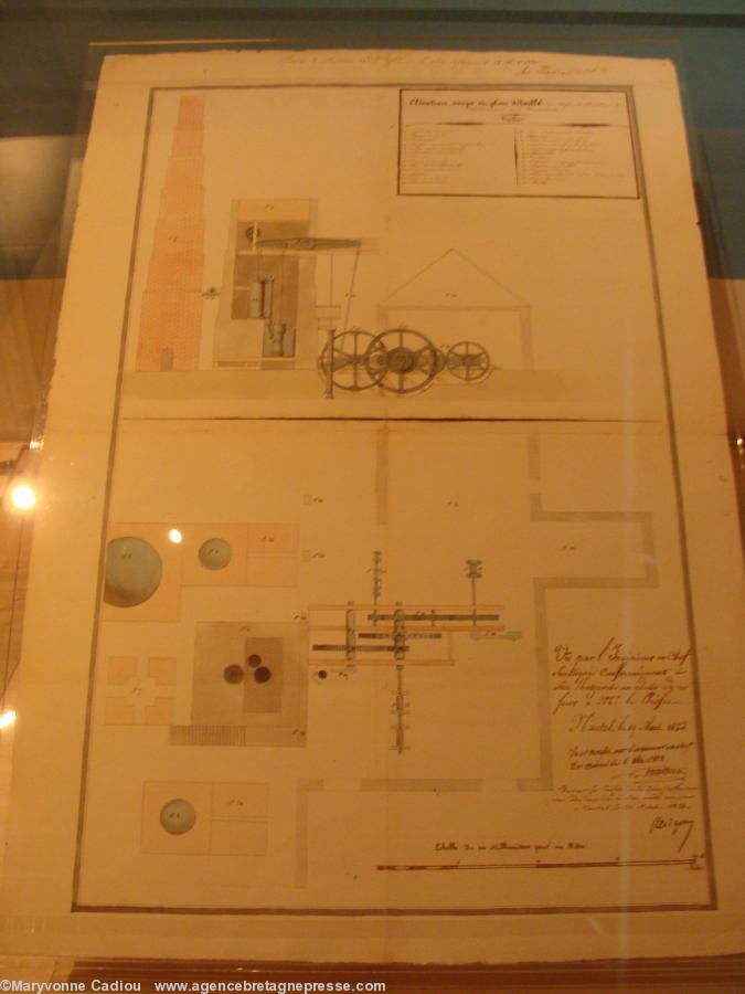 Basse-Indre en bord de Loire est choisie par des Gallois de Cardiff pour y implanter de nouvelles forges destinées à produire de la fonte et du fer. Thomas II Dobrée y investit. Ici de 1823 : élévation  coupe en plan détaillé des édifices et machines de c