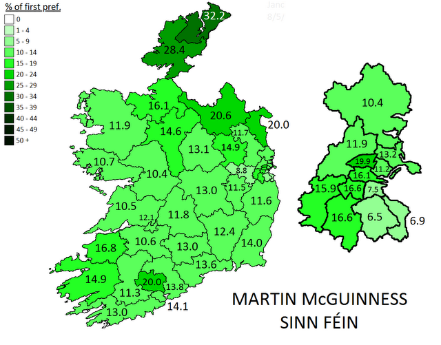 Les résultats de Martin MacGuinness.