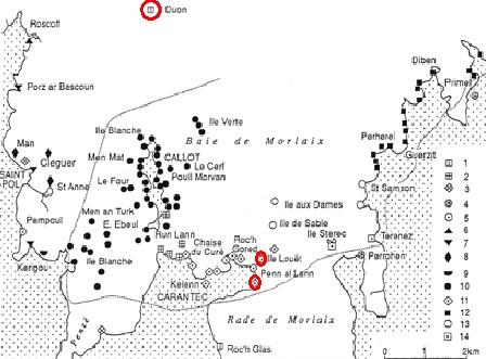 Carte sommaire de la baie de Morlaix