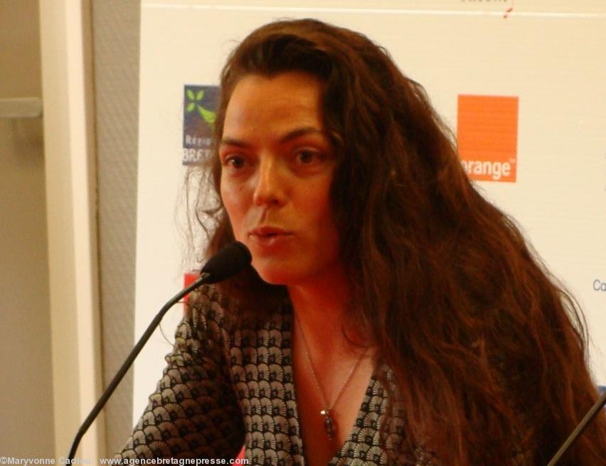 Marthe Vassalo lors de sa conférence de presse au Festival Interceltique de Lorient en 2010.