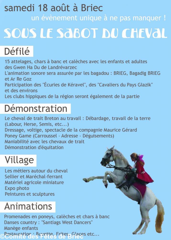 Présentation de la journée de la fête du 
cheval