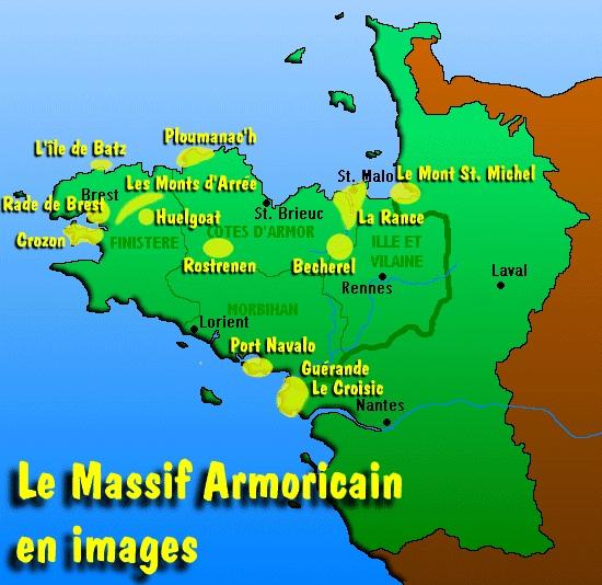 Carte du Massif armoricain.