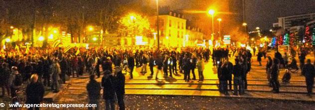 Centre ville de Nantes à 19 heures.