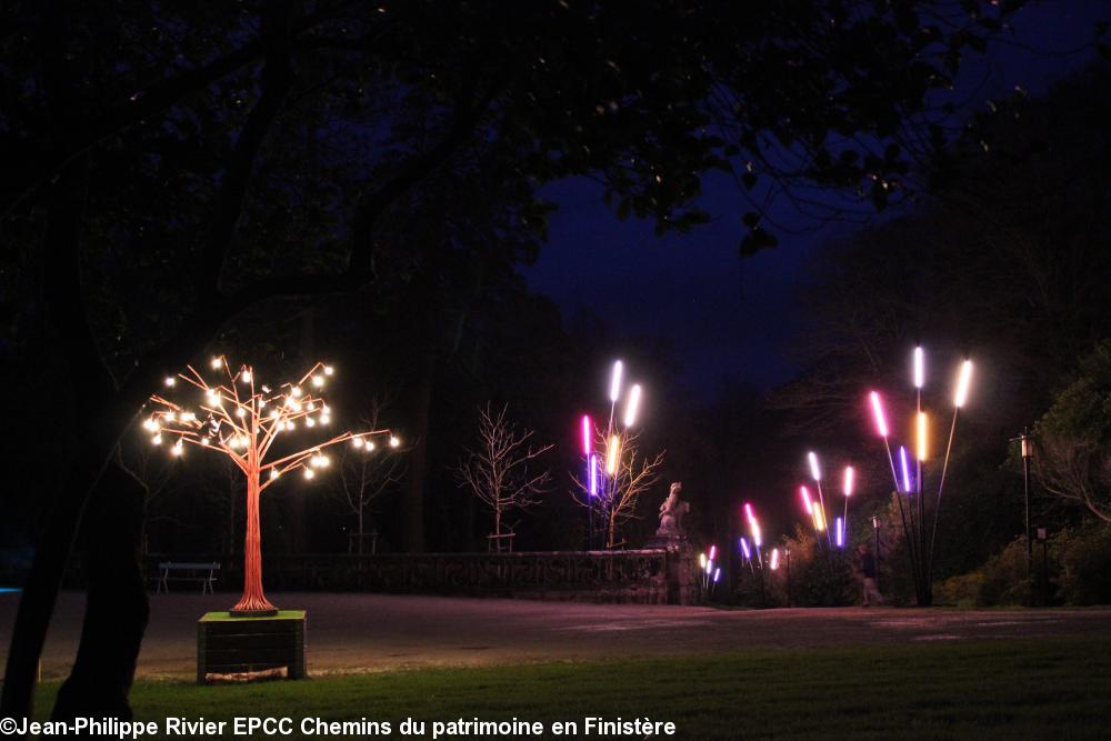 Roseaux et arbustes enchantés dans le parc 
de Trévarez