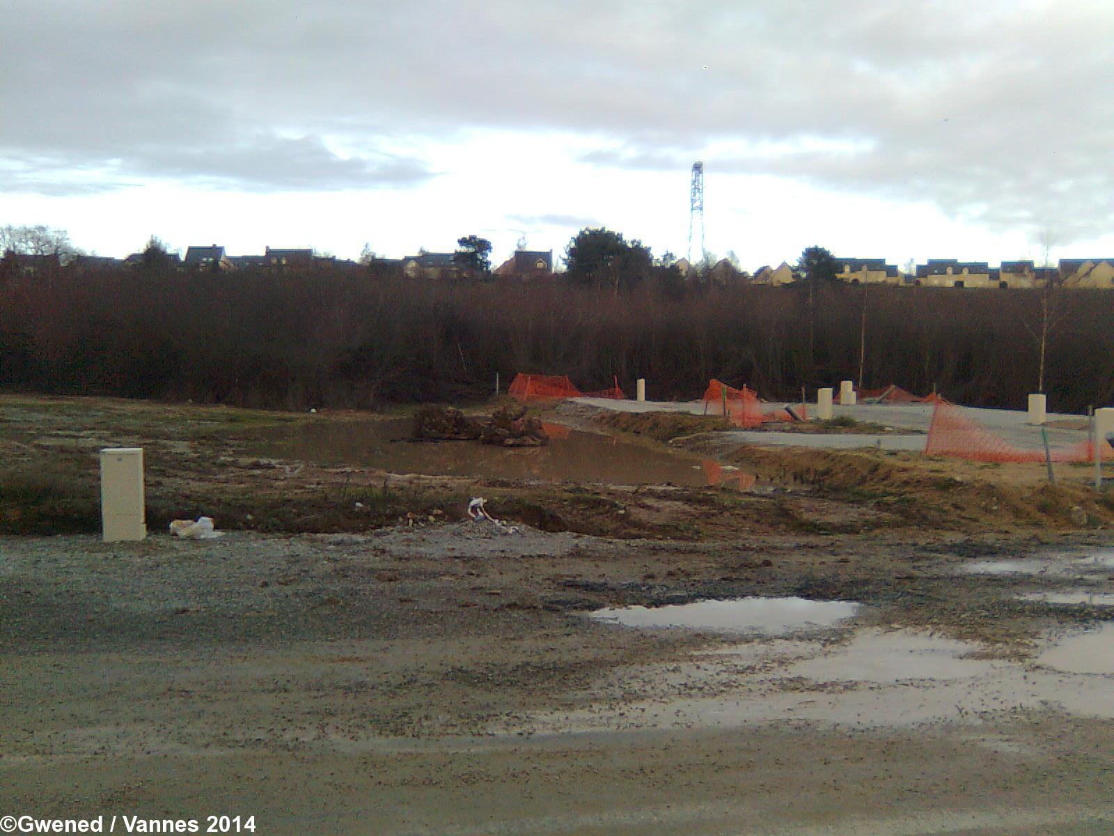 L’emplacement de l’ « éco-quartier » de Beau-Soleil en Saint-Avé  contruit sur une zone humide.