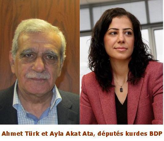 Ahmet Türk et Ayla Akat Ata  députés BDP  autorisés à rencontrer  jeudi 3 janvier  Abdullah Öcalan