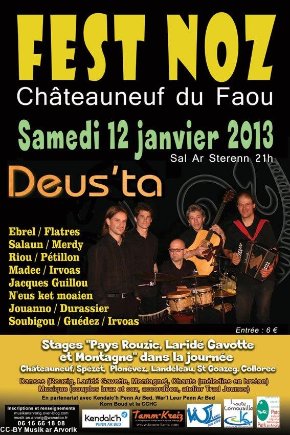 Affiche du fest-noz du 12 janvier