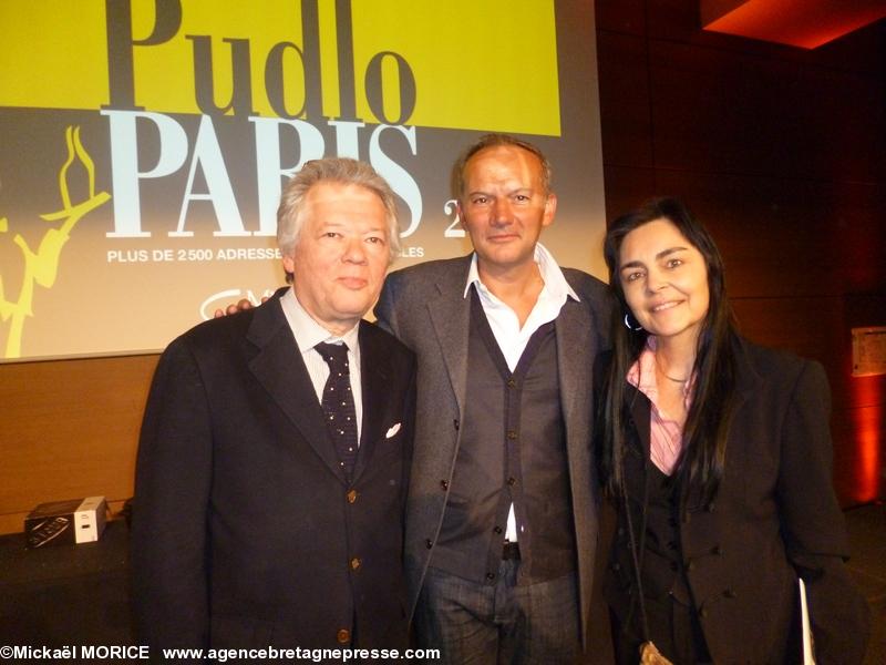 Gilles Pudlowski Christian Le Squer et Sylvie Le Moël d'ABP à la cérémonie des trophées Pudlo Paris 2013