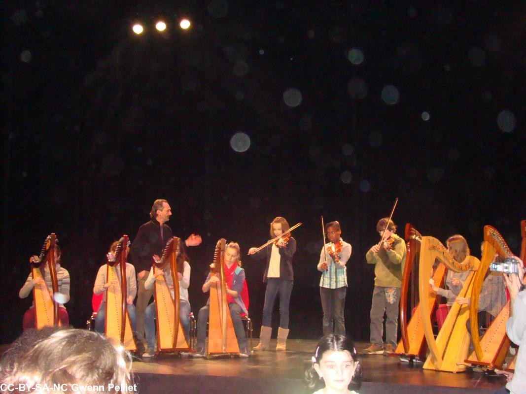 le groupe de Harpe celtique et violon du 
conservatoire de musique traditionnelle de Kemper