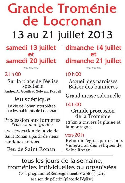 LOcronan programme 13-21 juillet.