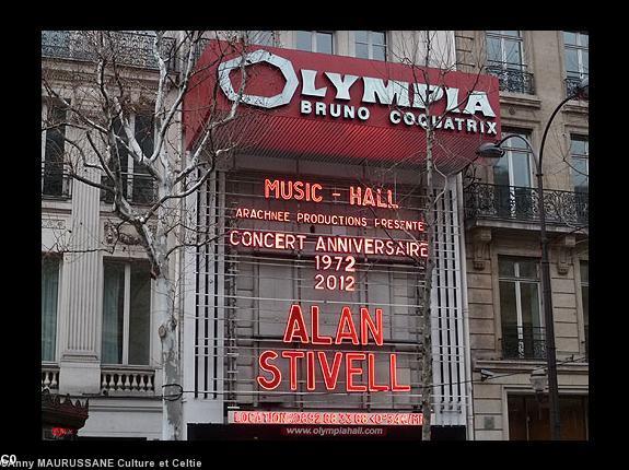 La façade de l'Olympia pour le concert d'Alan Stivell anniversaire des 40 ans 1972-2012.