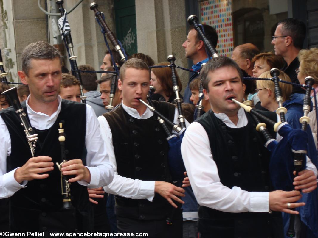 Le bagad Konkerne, de Concarneau, champion des bagadoù de 3e catégorie Bodadeg ar Sonerion