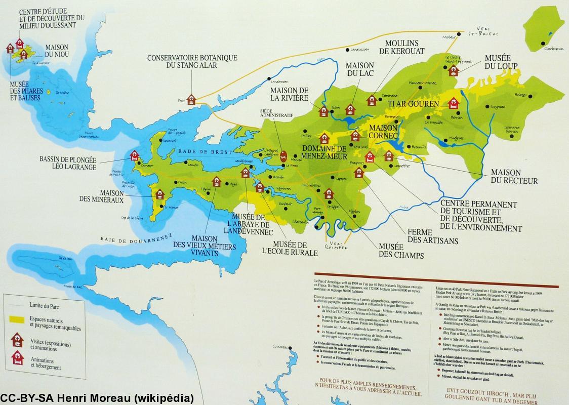 Parc naturel d'Armorique. Panneau d'information.