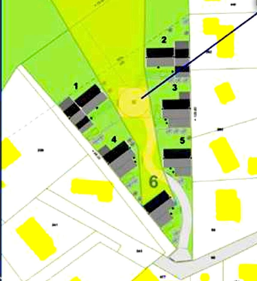 Schéma d'implantation des maisons sur le terrain de Taillefer