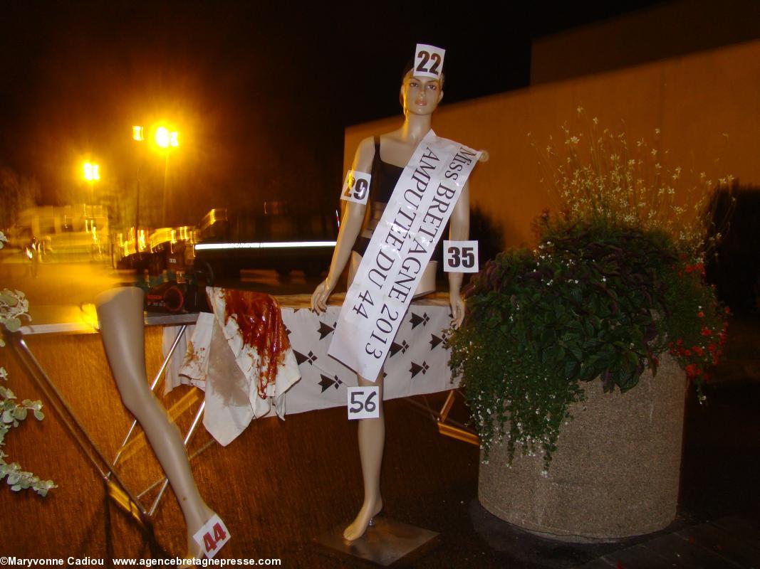 Gourin 18 octobre 2013. Le scénario symbolique d'une miss Bretagne amputée.