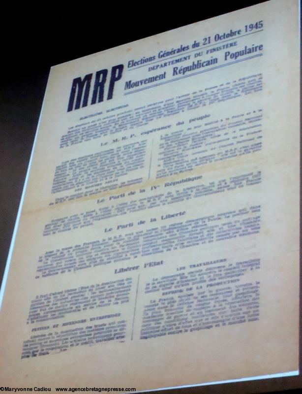 Élections générales du 21 octobre 1945, département du Finistère, Mouvement républicain populaire (MRP).