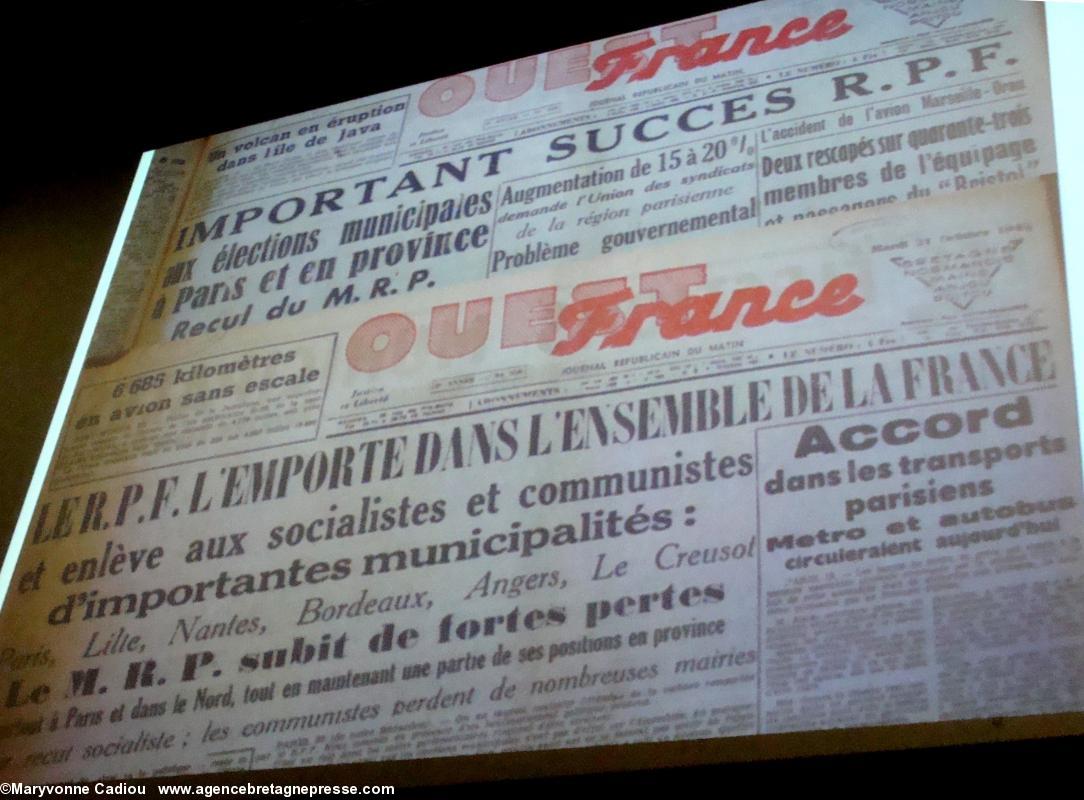 Ouest France des 20 et 21 octobre 1947 publie sur le succès du RPF.