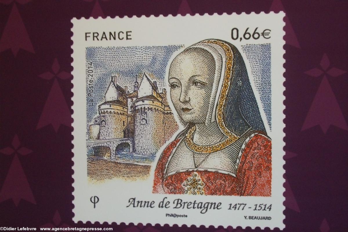 Le timbre Anne de Bretagne 2014 de l'exposition de <i>La Poste</i>.