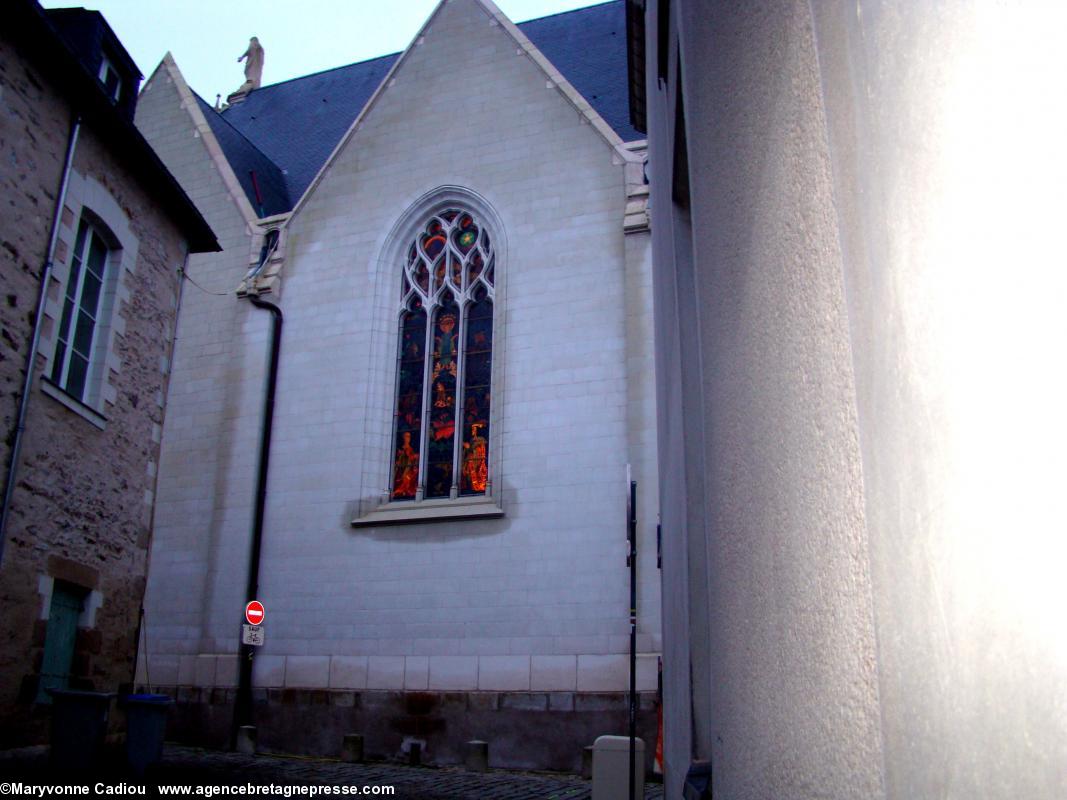 Rue Malherbe collatéral sud. Chapelle de l'Immaculée. Nantes.