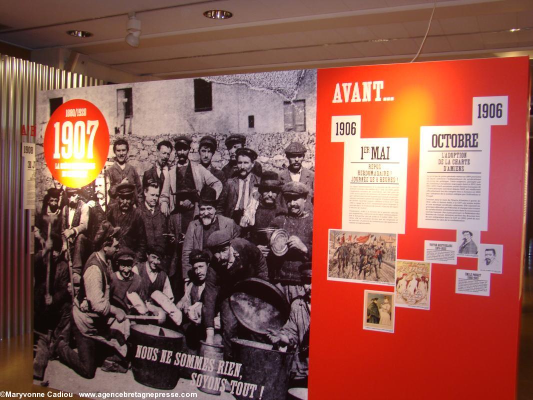 Histoire du syndicalisme ouvrier en Basse-Loire. Exposition à l'Hôtel du Département.