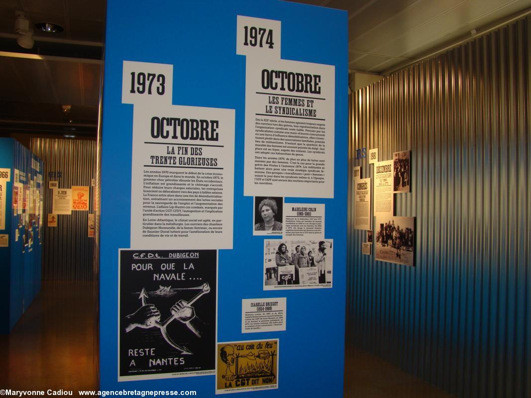 Histoire du syndicalisme ouvrier en Basse-Loire. Exposition à l'Hôtel du Département.